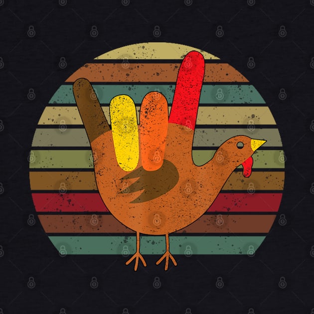 Peace Sign Turkey Hand Cool Thanksgiving Hippie Men Women by The Design Catalyst